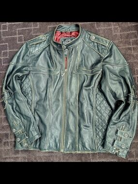 Affliction Men's Black Limited Edition Quilted Leather Jacket